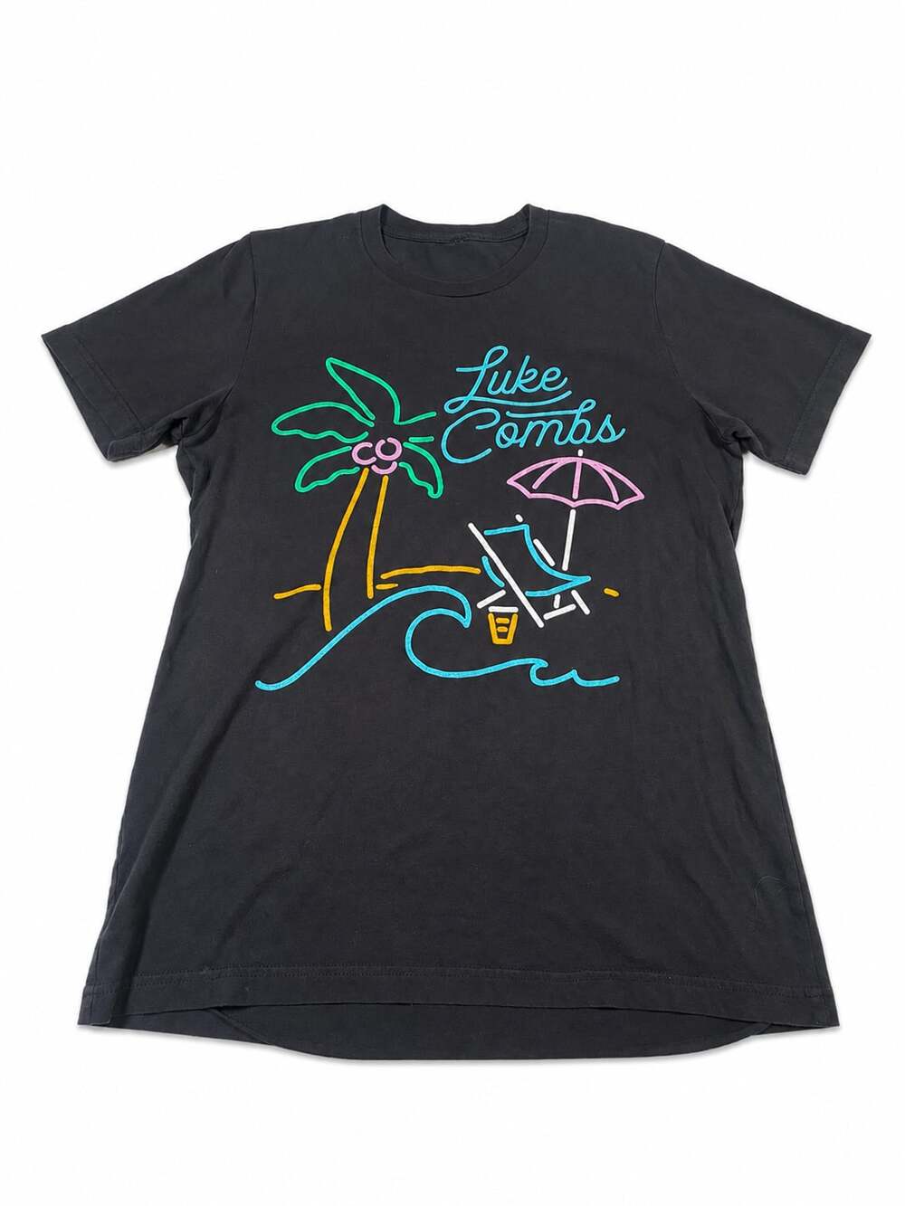Luke Combs x Nicole Graphic Beach Neon T-Shirt Size Small